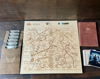 Wooden Leela Game Board, Spiritual Game, Sanskrit Leela Game, Meditation & Self-Discovery Tool