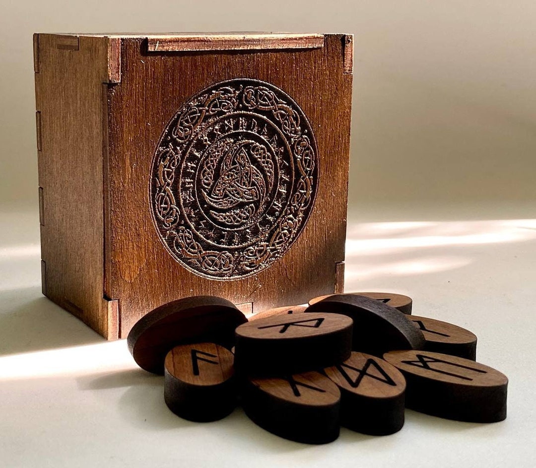 Metal Rune Box Personalized Rune Set With Wooden Box, Elder Futhark Engraved Gift - Etsy