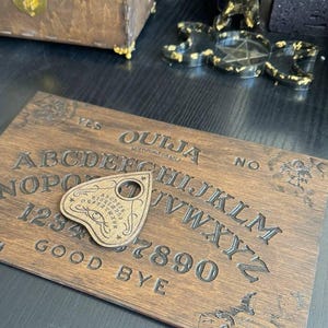 Wooden Ouija Board and Planchette Set: Talking Spirit Board Game