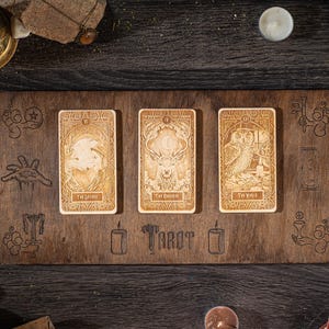 Houten tarotleesbord, voor tarot- en orakelkaarten, gepersonaliseerde waarzeggerij