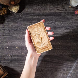 Woode Tarot Familiarsh Card Of the day, Daily card reading, Personalized engraved cards, Single card reading, Single Card Reading