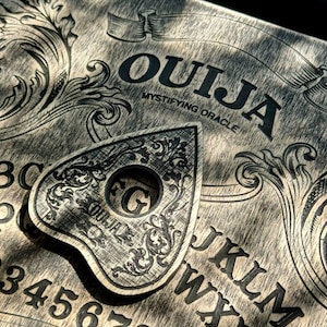 Floral Ouija Board with Planchette: Wooden Talking Spirit Board