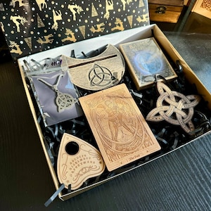 Caja sorpresa esotérica, caja misteriosa mágica de brujería, regalo de Navidad esotérico, caja espiritual