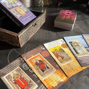Personalized tarot set in wooden gift box, Tarot for beginners, Wooden box for Tarot cards, Tarot cards deck, magic divination cards