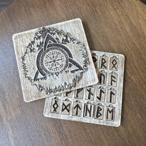 Mini Viking Runes Set – Pocket Wooden Elder Futhark with Magnet Lid, Wiccan Divination Tool