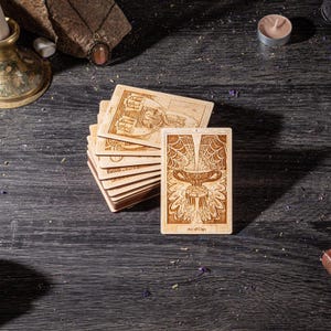 CUPS Tarot Thoth, suit of 14 cards, Custom Tarot Thoth deck, engraved cards, witchy gift