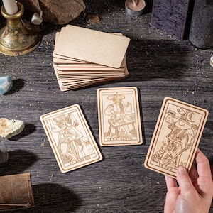 Baraja de cartas del Tarot, Tarot grabado en madera en caja, Tarot de 22 Arcanos Mayores, Tarot de Marsella, cartas del oráculo