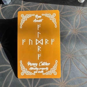 Runic Money Magnet Card: Wealth Talisman - Celtic Amulet