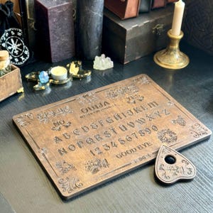 Ouija Board with Planchette, Wooden witch party game, Witchcraft & Mysticism Tool, talking board, devintation tool