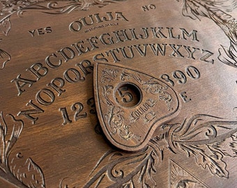 Engraved Wooden Planchette: Spirit Board Talking Board, Witchcraft Gift