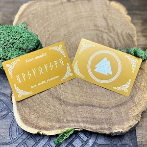 Luck, Health, Protection Amulet, cards with runes stav, runes mystic cards for protection, esoteric talisman gift