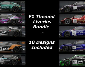 F1 Themed Liveries Bundle - 10 Livery Pack for Assetto Corsa Competizione - PC only