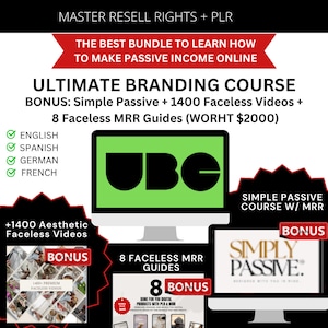 Ultimate Branding Course, UBC, MRR, Simply Passive, Digital Marketing with MRR Digital Marketing Course, Faceless Marketing, Bundle, Resell