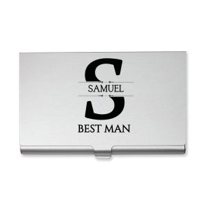 Porte-cartes de visite personnalisé pour garçon d'honneur, témoin, idée cadeau | Porte-cartes personnalisé en alliage d'aluminium | Porte-cartes en métal élégant et durable