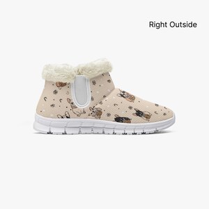 Christmas French Bulldog Snow Boots 2027 - Cute Frenchie Print Cozy Fleece-Lined Winter Boots, Frenchie Mom Holiday Gift image 6