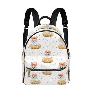 Yorkie in Pumpkin Backpack – Cute Halloween Dog Print, Fall Aesthetic Small Backpack, Autumn Pet Lover Gift, Yorkie backpack, Fall dog vibes