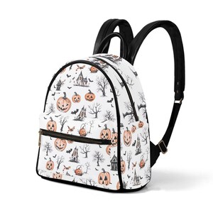Pumpkin Charm Backpack – Fall Vibes, Cozy Autumn Aesthetic, Cute Polka-Dot Pumpkin Print – Perfect Witchy Seasonal Accessory