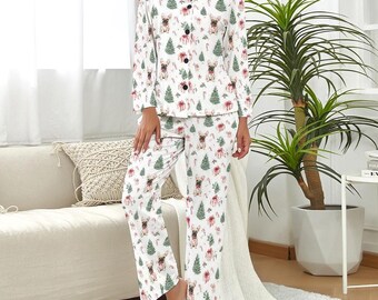 French Bulldog Christmas Pajamas – Cute Holiday Dog PJs with Gifts, Candy Canes and Holly, Cozy Festive Sleepwear for Dog Lovers