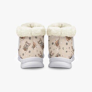 Christmas French Bulldog Snow Boots 2027 - Cute Frenchie Print Cozy Fleece-Lined Winter Boots, Frenchie Mom Holiday Gift image 5