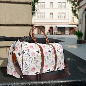 Floral Waterproof Travel Bag | Stylish Luggage, Weekender Bag, Carry-On, Gift for Travelers, Floral Vacation Tote