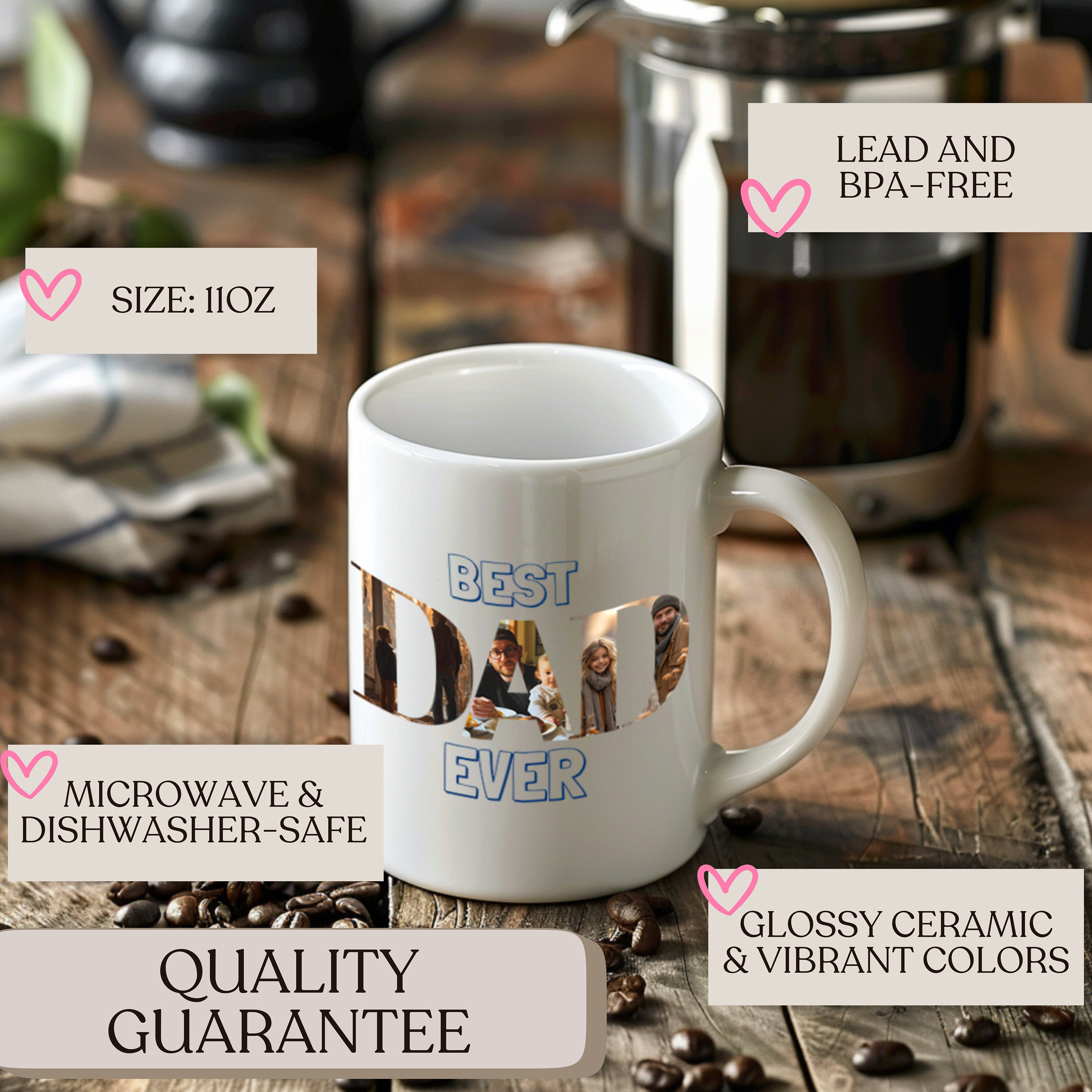 Happy Father's Day Mug, Custom Picture Gift, Custom Coffee Mug, Mug — free download