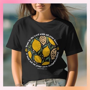 Trust in the Lord Shirt, Proverbs 3:5 Floral Christian Tee, Bible Verse Shirt for Women, Faith Gift, Inspirational Scripture T-Shirt