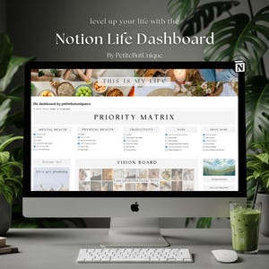 2025-2026 Notion Life Dashboard Digital Planner Organizer Journalmall Second Brain Enkel ADHD-planering