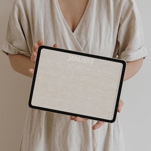 Simple Year Calendar 2026 Digital Monthly Planner Easy Neutral Hyperlinked Minimalist Goals & To-Do List Easy Navigation Productivity PDF