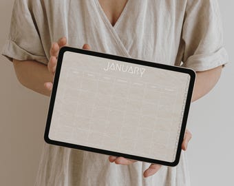 Simple Year Calendar 2026 Digital Monthly Planner Easy Neutral Hyperlinked Minimalist Goals & To-Do List Easy Navigation Productivity PDF