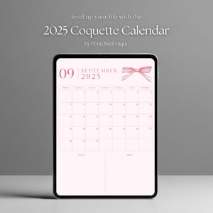 Pink Bow 2025 Digital Wall Calendar Coquette Girly Monthly Planner Vertical Sunday Start Pdf