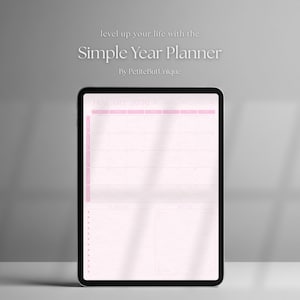 Pink Simple Year Planner 2026 Mental Health Goodnotes Digital Download Pdf Minimal Coquette Girly Cute Easy Planning