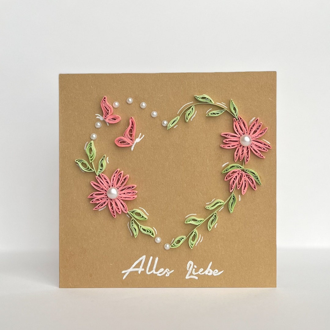 Quilling Card 3D-Grußkarte Für Neugeborene – Blaue Handwerkskunst, Inkl. Umschlag