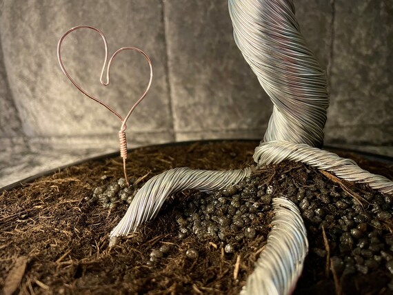 銀ワイヤーツリー、ワイヤー盆栽、ワイヤーアート - Etsy 日本