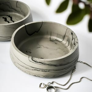 Grijs marmer eco-composiet trinket bowl grote opvangbak voor minimalistische entree