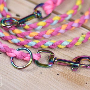 Braided Dog Lead - Custom Dog Leash for a Small Dog/Medium Dog - 1.9 m/6.2 feet - Long Dog Lead Handmade - Adjustable Leash Leashes Dog Gift