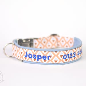 Personalized Dog Collar - Custom Dog Collar for Medium Dog or Large Dog - Dog Collar Embroidery with Name Telephone Number - Custom Collar