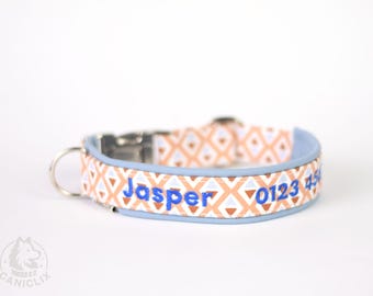 Personalized Dog Collar - Custom Dog Collar for Medium Dog or Large Dog - Dog Collar Embroidery with Name Telephone Number - Custom Collar