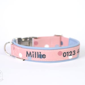 Personalized Dog Collar - Custom Dog Collar for Medium Dog or Large Dog - Dog Collar Embroidery with Name Telephone Number - Custom Collar