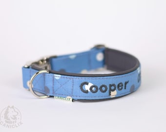 Gepolstertes Hundehalsband - Personalisiertes Halsband mit Namen, Telefonnummer, Wunschtext - Individuelles Halsband für Hunde Rüden Hündin