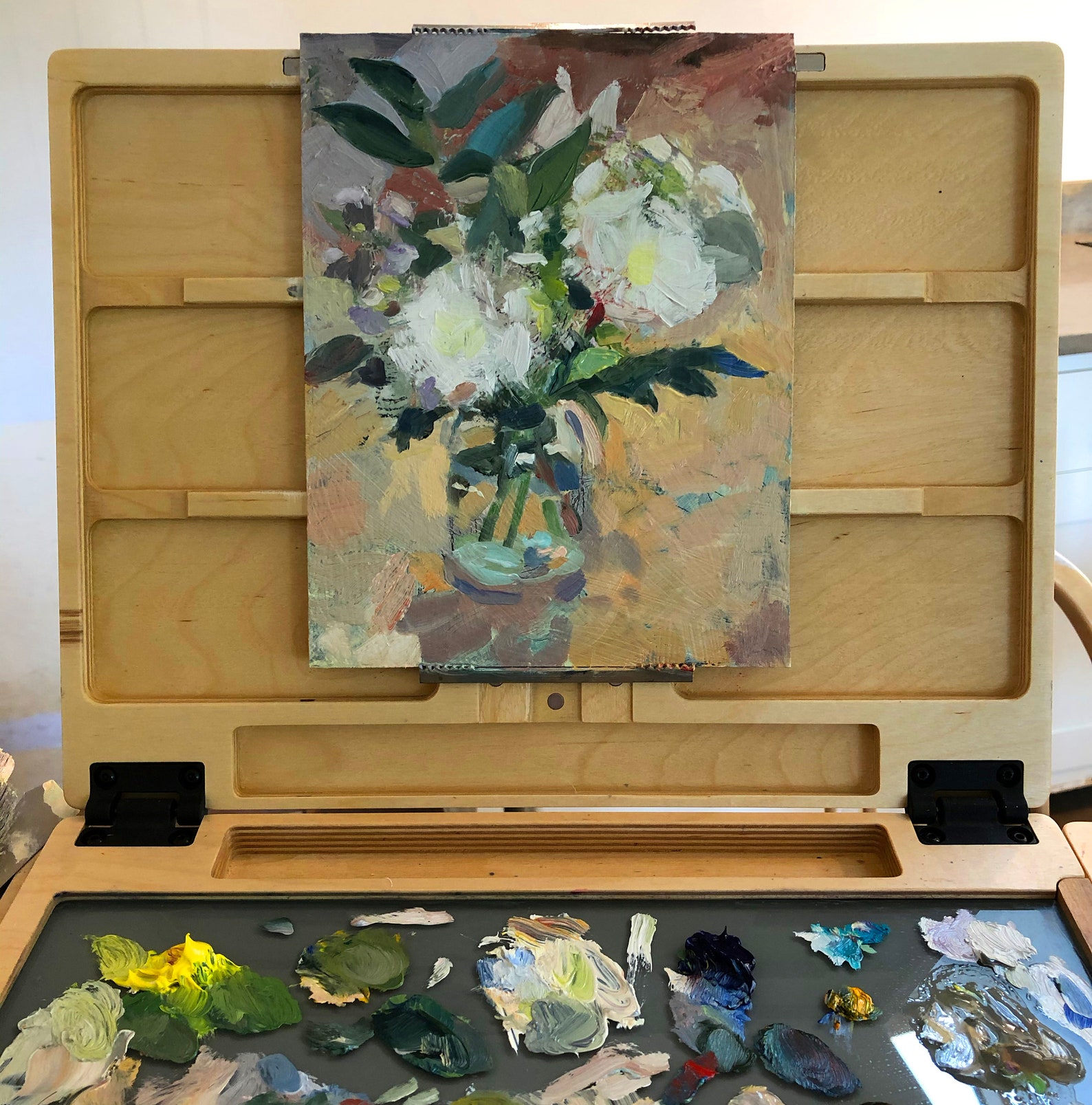 Original Oil painting 9x7 on gesso board. Flower Etsy