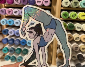 Yoga Pose Flexible Girl Sticker