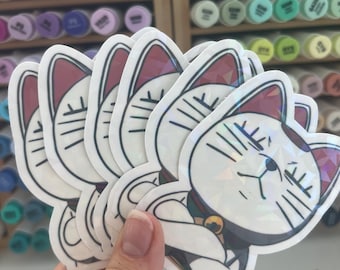 Turbo Anime Cat Sticker Fast Grandma Lucky Cat