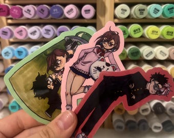 Okarun Momo Anime Stickers Funny Alien Ghost Stickers