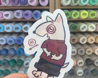 Shopping Dog Bullseye Sticker