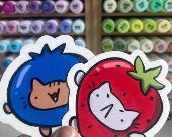 Cat Stickers Kitten Fruit Kitties Stickers
