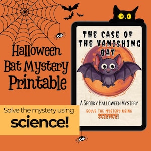 Halloween-Fledermaus-Wissenschafts-Mystikpuzzle: Kinder MINT-Wissenschaftsaktivität (druckbar)