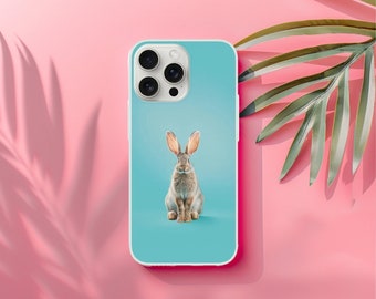 Bunny Blue Easter Phone Case | Cute Grey Bunny Rabbit Spring Baby Blue Azure Phone Case | Perfect Gift | iPhone | Samsung