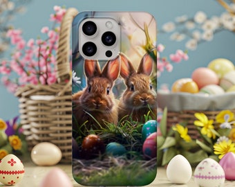 Bunny's Easter Egg Hunt Phone Case | Cute Kawaii Bunnies Easter Eggs Nature Springtime Phone Case | Perfect Gift | iPhone | Samsung