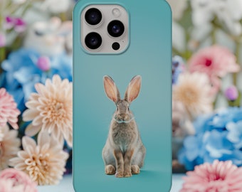 Bunny Blue Easter Phone Case | Cute Grey Bunny Rabbit Spring Baby Blue Azure Phone Case | Perfect Gift | iPhone | Samsung