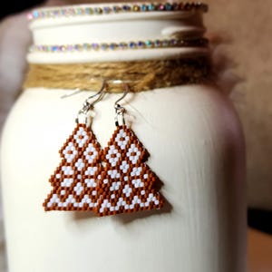 CEALXHENY Orecchini Pendenti Di Natale Fatti A Mano – Perline Di Vetro E Strass Con Tema Albero, Babbo Natale E Bastoncino Di Zucchero, Regalo Per Donne - 2
